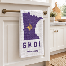 Load image into Gallery viewer, Minnesota SKOL State Shape Kitchen Towel
