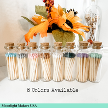Load image into Gallery viewer, Fancy Safety Matches in Glass Vial - 8 COLORS - (MV20)
