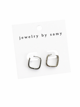Load image into Gallery viewer, Square Huggie Earrings – Dainty Minimal Jewelry