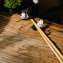 Load image into Gallery viewer, 2x Ceramic Porcelain Panda Chopstick Rest