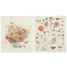 Load image into Gallery viewer, Fall Florals Vase Swedish Dishcloth Set