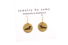 Load image into Gallery viewer, Engraved Loon Earrings – Minnesota Lake Jewelry, Best Seller