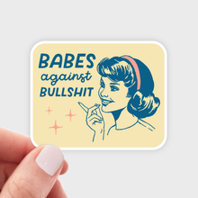 Load image into Gallery viewer, Babes Against Bullshit Sticker - feminist, retro, women