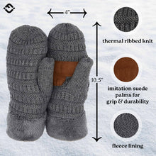 Load image into Gallery viewer, Fleece-lined Mittens - Charcoal
