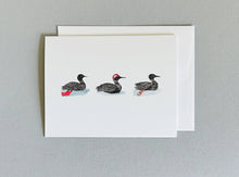 Load image into Gallery viewer, Lake loons watercolor illustrated notecard set