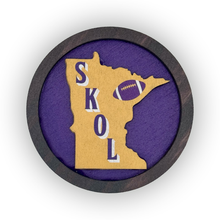 Load image into Gallery viewer, Minnesota SKOL Football 3 Layer Wood Magnet