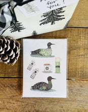 Load image into Gallery viewer, Winter Loons watercolor illustrated notecard set