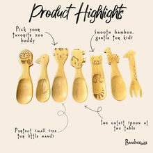 Load image into Gallery viewer, Bamboo Animal Kids & Toddler Utensils