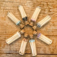Load image into Gallery viewer, Fancy Safety Matches in Glass Vial - 8 COLORS - (MV20)