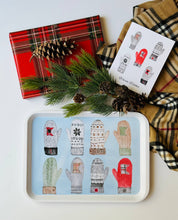Load image into Gallery viewer, MN Mittens watercolor illustrated melamine serving tray
