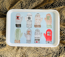 Load image into Gallery viewer, MN Mittens watercolor illustrated melamine serving tray