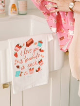 Load image into Gallery viewer, Bushel & A Peck Flour Sack Tea Towel | Valentine's Day