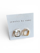 Load image into Gallery viewer, Square Huggie Earrings – Dainty Minimal Jewelry