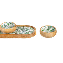 Load image into Gallery viewer, Olive Oasis 3-Section Wood Server with Bowls
