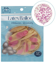 Load image into Gallery viewer, Confetti-Filled Clear Latex Balloons – 6 Colors