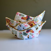 Load image into Gallery viewer, Chicken and Rooster Bowl Cozy for Country Themed Kitchens