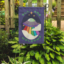 Load image into Gallery viewer, All Are Welcome Garden Flag