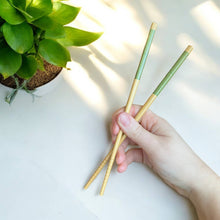 Load image into Gallery viewer, Yellow Bamboo Chopsticks - Set of 2