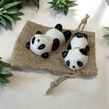 Load image into Gallery viewer, 2x Ceramic Porcelain Panda Chopstick Rest
