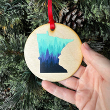 Load image into Gallery viewer, Ombre Minnesota Trees Wood Ornament