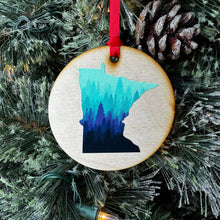 Load image into Gallery viewer, Ombre Minnesota Trees Wood Ornament