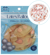 Load image into Gallery viewer, Confetti-Filled Clear Latex Balloons – 6 Colors