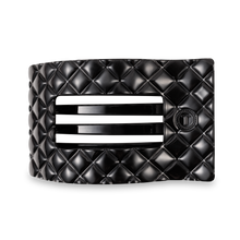 Load image into Gallery viewer, Flat Rectangle Hair Clip | Large | Jet Black Quilted
