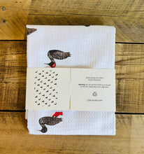 Load image into Gallery viewer, Dish towel -"Loon Love" hand painted watercolor illustrated