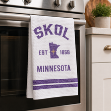 Load image into Gallery viewer, Minnesota SKOL Banner Kitchen Towel