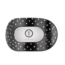 Load image into Gallery viewer, Black Polka Dot Party Large Flat Round Hair Clip