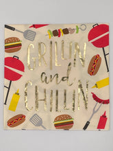 Load image into Gallery viewer, Funny Cocktail Napkins | Grillin and Chillin - Foil - 20ct