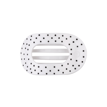 Load image into Gallery viewer, White Polka Dot Party Medium Flat Round Hair Clip