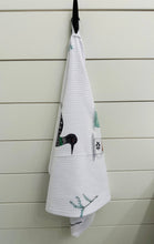 Load image into Gallery viewer, Dish towel -Winter Loons hand painted watercolor illustrated