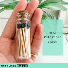 Load image into Gallery viewer, Fancy Safety Matches in Glass Vial - 8 COLORS - (MV20)