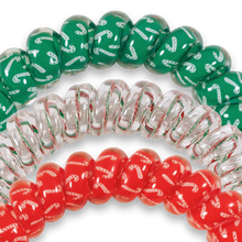 Load image into Gallery viewer, Spiral Hair Coils | Large | Hooked on Christmas Hair Ties