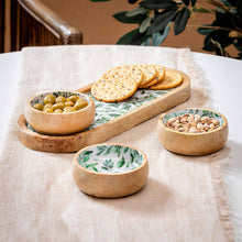 Load image into Gallery viewer, Olive Oasis 3-Section Wood Server with Bowls