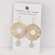 Load image into Gallery viewer, Aquamarine Sundial Earrings