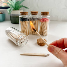 Load image into Gallery viewer, Fancy Safety Matches in 4" Glass Vial - 4 COLORS (MV50)