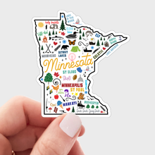Load image into Gallery viewer, Minnesota Map Sticker - midwest, local, homegrown, roots