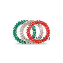 Load image into Gallery viewer, Spiral Hair Coils | Large | Hooked on Christmas Hair Ties
