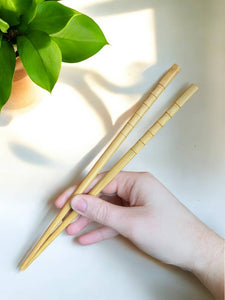Yellow Bamboo Chopsticks - Set of 2