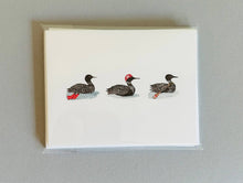 Load image into Gallery viewer, Lake loons watercolor illustrated notecard set
