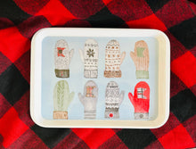 Load image into Gallery viewer, MN Mittens watercolor illustrated melamine serving tray
