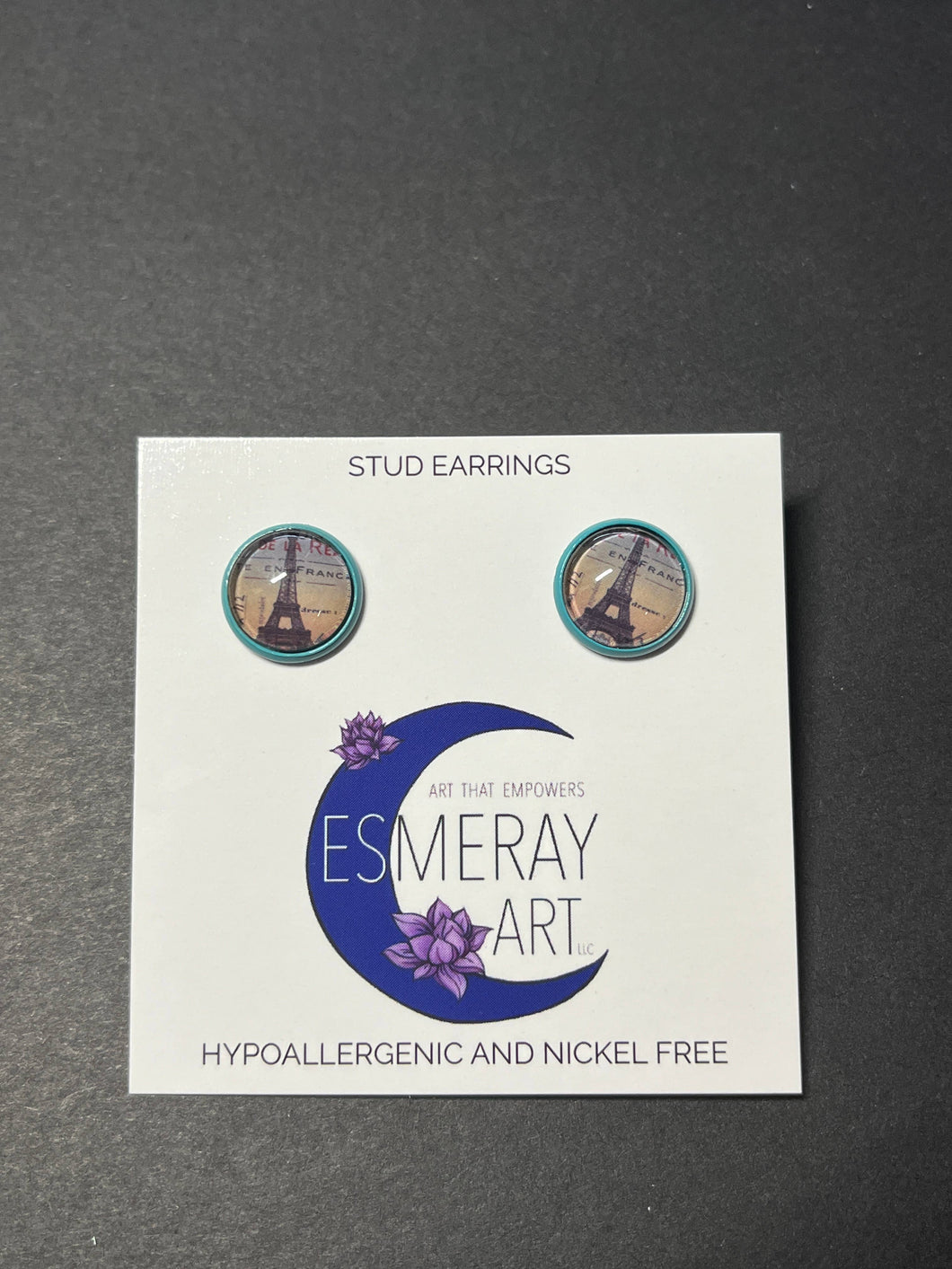 Paris Blue Stud Earrings