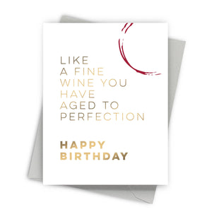 Wine Aged to Perfection – Modern Birthday Card