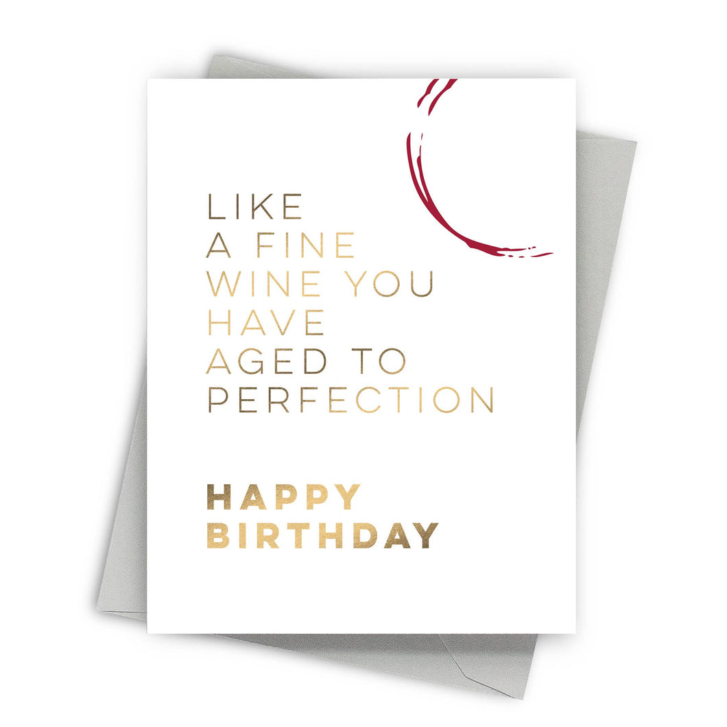 Wine Aged to Perfection – Modern Birthday Card