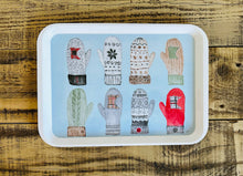 Load image into Gallery viewer, MN Mittens watercolor illustrated melamine serving tray

