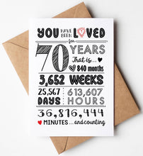 Load image into Gallery viewer, Birthday Cards 70th
