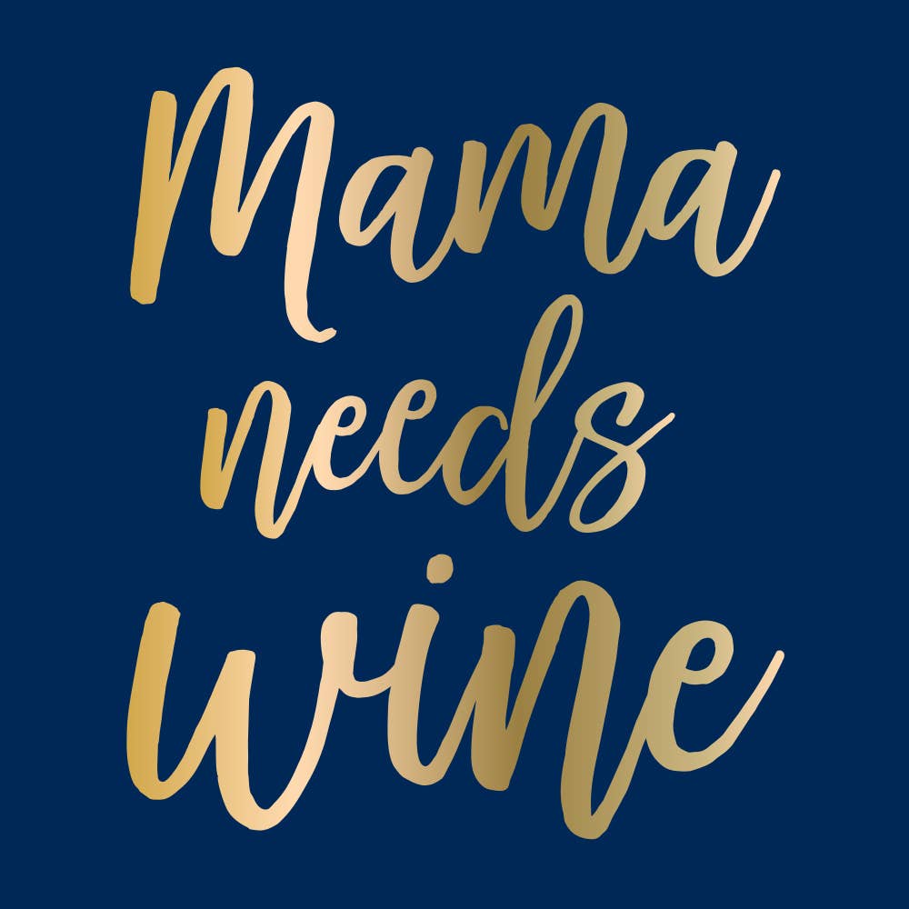 Funny Cocktail Napkins | Mama Needs Wine - Foil - 20ct