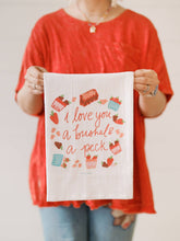 Load image into Gallery viewer, Bushel &amp; A Peck Flour Sack Tea Towel | Valentine's Day
